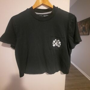 Volcom Black Crop Top with White Logo